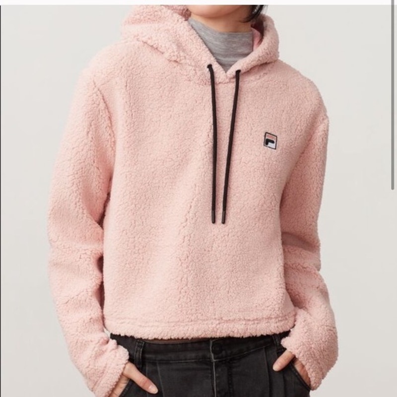 Fila Pink Sherpa Pullover Women’s Hoodie Size L